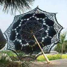 Vintage Victorian Style Wooden Handle Lace Parasol - Wedding Bride Photography Prop, Bridesmaid Outdoor Decorative Umbrella, Suitable For Wedding And Vintage Pastoral Style Photoshoot - Multiple Styles - View 8