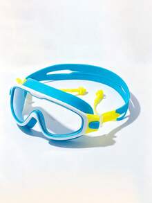 1pc Kids (Under 12) High Definition Large Frame Swim Goggles And Swim Cap Set, With Storage Bag, Waterproof, Anti-Fog, Anti-Leak, First Day Of School - Blue - View 8