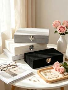 1pc Detachable Jewelry Storage Box, Partitioned Jewelry Display Tray, Multi-Functional Jewelry Organizer, Suitable For Rings, Earrings, Necklaces, Bracelets And Lipstick Storage. - Multicolor - View 6