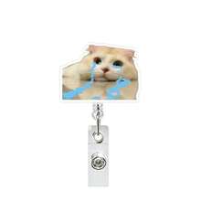1pc Funny Abstract Acrylic Backpack Charm With Retractable Cat Keychain - Multicolor - View 10
