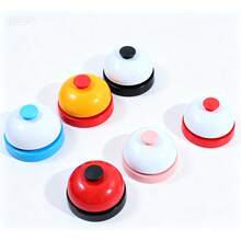 2pcs/Set Handheld Bell Metal Classroom Buzzer, Board Game Accessory Microphone Prop, Small Office Desk Service Bell Buzzer, Suitable For Front Desk Reception Counter Dinner Bar Hotel Classroom Games (Random Color) - A - View 1
