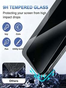 4Pcs Privacy Screen Protector Compatible With Vivo, Tempered Glass Film Anti Scratch, Anti-Spy, 9H Hardness, Bubble Free For Privacy Screen Protector - Black - View 4