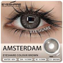 EYESHARE 2片/包 新款棕色隱形眼鏡、高品質灰色隱形眼鏡、時尚藍色隱形眼鏡，適合日常配戴、約會與假期活動，綠色隱形眼鏡，婚禮情人節禮物，年戴，14.5mm - 人間尤物棕 - 查看 3