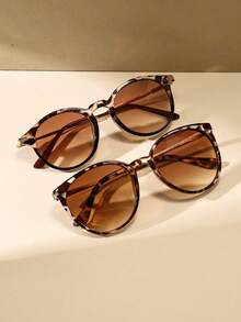 2PCS Vintage Round Metal Fashion Glasses For Women, Bohemian Style, Outdoor Travel Beach Vacation Casual Decorative Daily Wear Summer Sun Protection Shade - Multicolor - View 1
