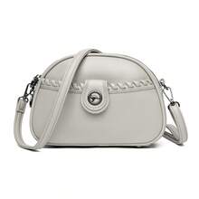 Modische Damen-Umhängetasche aus Leder, lässige multifunktionale Handy-Schultertasche für Outdoor und Pendeln, kleine Tasche - Hellgrau - Übersicht 12
