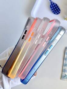 極簡螢光漸層透明手機殼，適用於 iPhone 17 Pro Max 17 Pro 17 16 Pro Max 16 Pro 16 15 Pro Max 15 Pro 15 14 Pro Max 14 Pro 14 13 Pro Max 13 Pro 13，透明漸層防震後蓋 - 透明藍色 - 查看 4