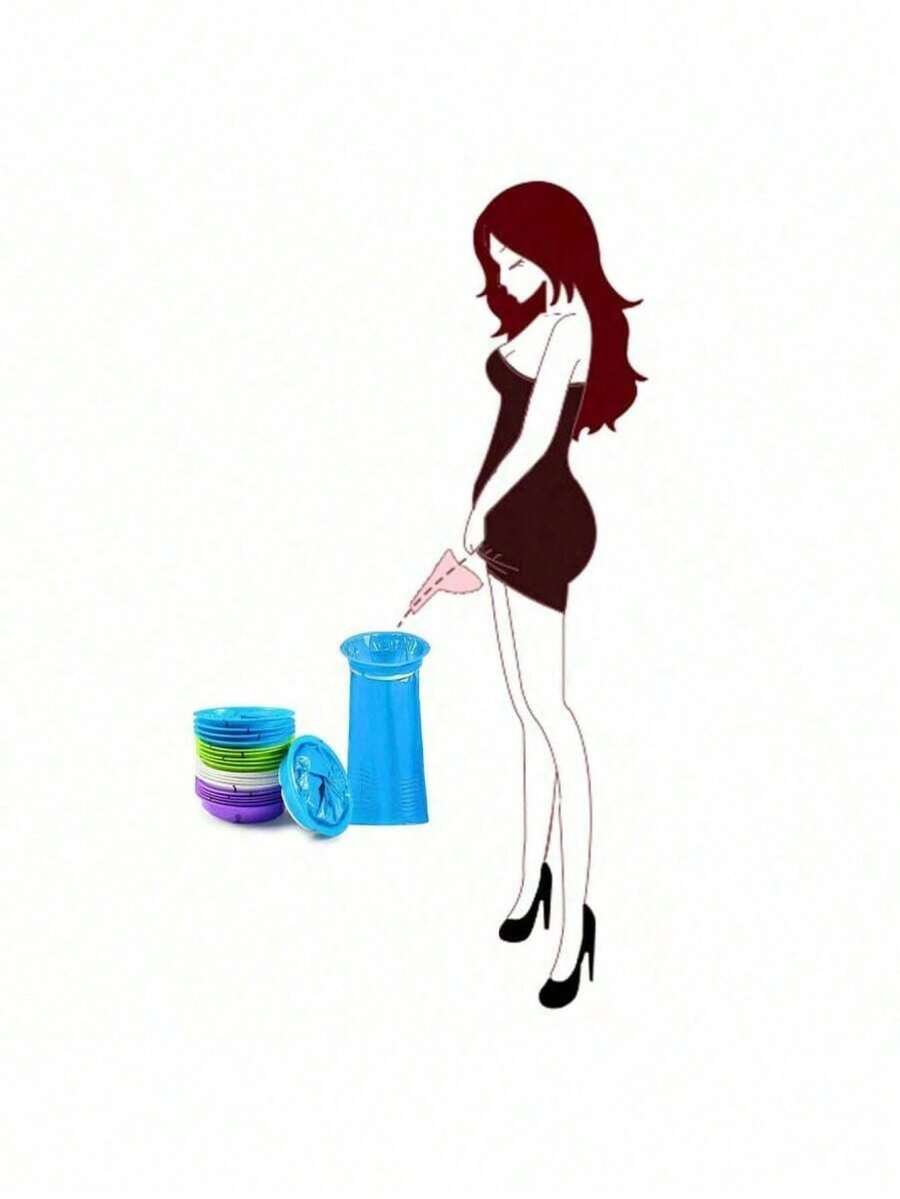2pcs Portable Silicone Female Urination Device, Foldable Reusable Female Standing Urinal Funnel With Storage Box, Compact Travel Urinal, Suitable For Camping, Hiking, Outdoor Personal Hygiene Accessory - Multicolor - View 1