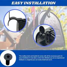 Mailbox Latch And Handle Kit, Thickened Mailbox Latch Replacement Set Easy Installation For Repairing Mailbox Door, Premium Material Durable Solid Construction  And Not Easily Damaged(Black) - ColorA - View 3