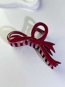 1pc 11cm/4.33in Women's Gradient Transparent Bow Large Hollow Hair Clip, Elegant Sweet Campus Style, Suitable For Parties, Graduation Proms And Daily Wear - Multicolor - View 9