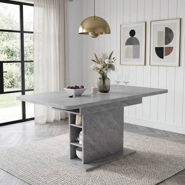 Extendable Dining Table / Modern, Minimalist Style Dining Table / With Storage Space / Dining Table/Café And Side Table / Multifunctional / Large Storage Space / Suitable For Dining Room And Living Room