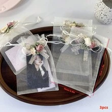 6pcs Party Gift Mesh Packaging Bags, Drawstring Pouches, Gift Packaging Bags, Premium Exquisite Gift Bags, Bow Flower Drawstring Gift Packaging Bags, Women's Jewelry Gift Bags, Large Capacity Storage Bags, Suitable For Party, Birthday, Wedding And Other Mesh Drawstring Gift Packaging Bags. - Gift Bags - View 9