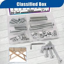 Taiss 20 Set Crib Screws M6x20mm/40mm/60mm/80mm Baby Bed Crib Screws Hardware Replacement Kit,Bunk Bed Bolts Hex Socket Cap Screws Bolt With Barrel Nuts/Wrenches For Beds Furniture Headboards - Color - View 5