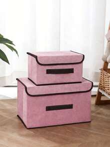 2pcs/1pc Non-Woven Fabric Storage Basket, Fabric Organizer Box, Suitable For Dorm, Clothing, Toys, Books, Snacks, Household Items. Foldable, Washable, Large Capacity Linen Fabric Storage Bin - View 11