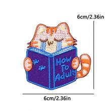 4 Piezas/Set Parches Termoadhesivos de Animales de Dibujos Animados Lindos, Apliques Bordados de Pato, Gato y Hámster para Jeans, Chaquetas, Mochilas, Decoración Divertida de Ropa DIY - multicolor - Ver 6