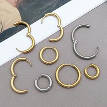 3pcs 8-18mm Stainless Steel Ear Hoop Gold Color Earring For Women Men DIY Jewelry Making Earring Punk Hiphop Piercing Accessory - Multicolor - View 12