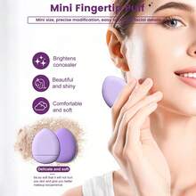 10 PCS Taro Purple All-In-One Beauty Tool Set, Mini Teardrop Makeup Sponges, Heart Cushion Puffs, Triangle Velvet Puffs, Foundation Setting & Cleaning Kit - Multicolor - View 8