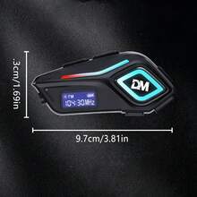 D&M Casco de motocicleta con auriculares Bluetooth, micrófono doble, radio FM, pantalla LCD, larga autonomía, llamadas sin contacto, conversación clara, reproducción de música. Auriculares de comunicación para cascos, ideales para motociclistas y ciclistas de terreno, compatibles con todos los tipos de cascos. - A - Ver 10