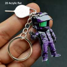 2D Flat Motorcycle Boy Keychain With Phone SIM Card Ejector, Universal Decorative Pendant For Car Keys And Backpacks, Street Style Acrylic, All Seasons - Image Color - View 6