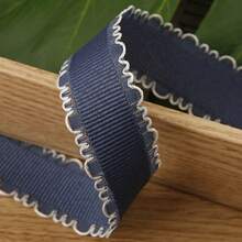 Cinta tejida de unicolor con borde de doble diente y diseño calado, cinta tejida acanalada para moño DIY, accesorio para el cabello, embalaje de regalo y decoración de pasteles - Multicolor - Ver 17