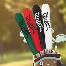 1 Stück Golf Ausrichtungsstab Abdeckung - Themenstickerei, 4 Farben | Premium PU Material | langanhaltend | Für Schlagtraining | Passend für die meisten Ausrichtungsstäbe | Golf Trainingsgeschenk für Männer & Frauen - Verschiedenfarbig - Übersicht 3