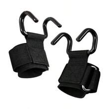 2pcs Set Fitness Squat Weightlifting Pull-Up Wrist Hooks Horizontal Bar Sports Equipment, For Reducing Strength Training, Not Hand Strength Hooks Gym Accessories - Black - View 8