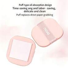 NOVO 1/2pcs Portable Oil Blotting Sheets, Easy To Carry, Green Facial Oil Absorbing Paper With Mirror And Powder Puff, Suitable For All Skin Types, Unisex Skincare Tool, Travel Essential, Self-Care, Facial Care - Multicolor - View 7
