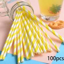 25/100pcs Light Blue/Pink Striped Straws, Beverage Straws, 6mm Diameter, Cute Cartoon Striped Paper Straws, 197mm Length - Perfect For Birthday Parties, Weddings And Anniversaries, Mother's Day - View 23