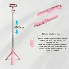 1pc Portable Foldable Selfie Stick Tripod With Detachable Wireless Remote, Telescopic 360° Horizontal/Vertical Phone Holder For Smartphone, Selfie/Video/Photography/Live Streaming/Vlogging, Phone Stand Photography Tool - View 9
