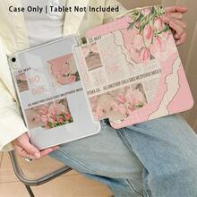粉色鬱金香圖案彩繪效果平板保護殼附支架，相容 Honor 8/9/10/X8/X8A/X9/X8Pro/X9Pro、MatePad SE 11"/MatePad 11"/11.5"、MatePad Pro、Apple 10th/11th Gen 2025 (A16)、Galaxy Tab A7/A9 及其他熱門機型 - 款式40 - 查看 5