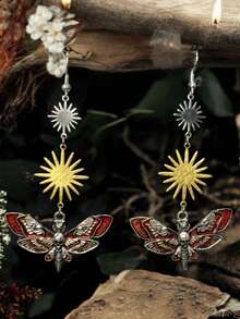 European And American Halloween Niche Gothic Punk Design Creative Exquisite Elegant Geometric Skull Bat Horror Funny Scary Earrings - Multicolor - View 7
