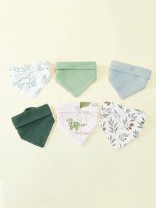 Infant Bib Plain Weave Fine Cotton Gauze Teething Drool Cloth Triangular Bib, Pure Cotton Soft Breathable Absorbent Comfortable, Triangle Drool Bib, Snap Button Adjustable, Baby Bib Stain-Resistant Easy To Clean Suitable For Baby Boys And Girls - Multicolor - View 19