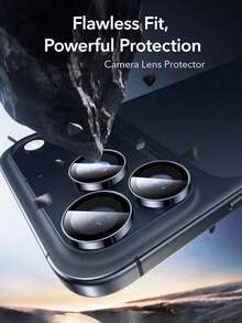 3 piezas Película protectora de lente de cámara para iPhone 17 Pro Max/17Pro/16 Pro Max/16 Pro/15 Pro Max/15 Pro/14 Pro Max/14 Pro/13/12/11, película de protección de lente HD ultra resistente, vidrio templado ultra delgado, restaura la fotografía original de la cámara, recortes precisos, fácil instalación, estilo minimalista y elegante, mejora la apariencia general, accesorios para teléfonos, adecuado para fundas de teléfonos, gran regalo para familiares y amigos - Azul Marino - Ver 2