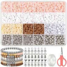 Complete Set Of Macaron Color Soft Clay 24-Grid Flat Beads Decoration DIY Necklace Bracelet Earring Hair Accessory Jewelry Making Casual Versatile Beaded DIY Material Kit - Multicolor - View 8