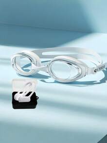 2pcs Multi-Color High Definition Anti-Fog Swimming Goggles Set, Adult Unisex Waterproof Racing Swim Goggles With Portable Storage Box And Nose Clip 2 Pieces Set (Goggles + Nose Clip) - Multicolor - View 10