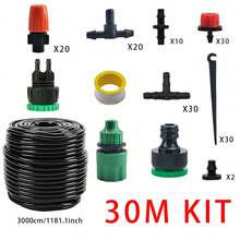 Kit Sistem Irigasi Tetes 15M/30M/50M, Sistem Irigasi Taman Hemat Air DIY, Kit Irigasi Tetes Otomatis untuk Halaman Rumput, Taman, dan Rumah Kaca - Bahan Plastik, Ulir Standar Universal, Cocok untuk Perawatan Halaman Rumput dan Taman, Kit Penyiraman Otomatis - A - View 12