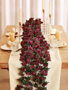 1PC Artificial Peony Vine Silk Flower Spring Home Decor - Burgundy - View 1