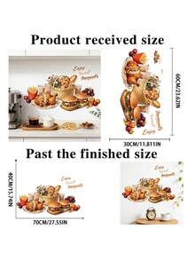 1PC American Fried Food Kitchen Living Room Dining Room Wall Sticker, Fun Cooking Theme, PVC Material, Self-Adhesive Home Decor, Self-Adhesive Narrative Cooking Art, Quick Replacement, Fun Eye-Catching Decoration - 30-60CM - View 6
