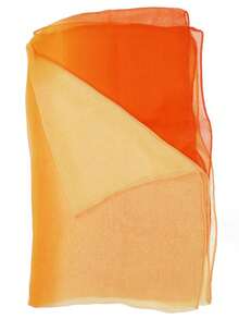 1pc Women's Minimalist Classic Gradient Color Lightweight Chiffon Scarf, Skin-Friendly Comfortable Sun Protection Shawl, Suitable For Daily Use - Coral Orange - View 4