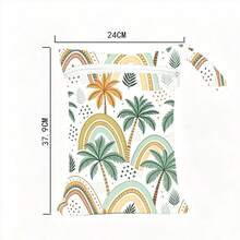 Boho Rainbow & Palm Tree Print Waterproof Pouch, Portable Wet Dry Bag, Reusable Beach & Travel Storage Bag - Multicolor - View 3
