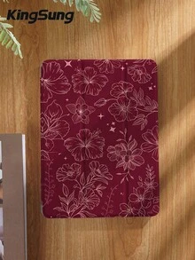 Kingsung Deep Wine Red Flowers Pattern Tablet Case, Compatible With IPad Air 8(M4)2026(11-Inch), Air 8(M4)2026(13-Inch), 9.7/10.2/10.5/10.9/12.9/Pro 11, 10th Generation, Compatible With Samsung Galaxy Tab S6 Lite 10.4-Inch, Compatible With Kindle Paperwhite 12th Gen 2024, Kindle (11th Generation) 2022 Version, Soft And Drop Resistant, Smart Stand/Auto Wake/Sleep. - Multicolor - View 2