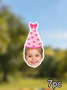 Custom Baby Photo Age Birthday Banner, Party Hat Garland, 1st Birthday Decoration, Milestone Growth, Baby Shower Party Decoration, Nursery Decor, Baby Girl Boy Keepsake - Multicolor - View 9