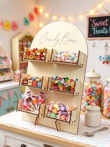 1 Set Wooden Candy Display Stand, Birthday Party Candy Rack, Wedding Decoration Dessert Stand, Bridal Shower Donut Rack, Dessert Table Decoration Dessert Display Stand, Wooden Lollipop Display Rack, Chocolate Rack, Baby Shower Cake Stand, Cupcake Rack, Anniversary Decoration Food Display Stand, Birthday Party Table Centerpiece Decoration, Party Dessert Storage Rack, Kitchen Cooking Rack, Birthday Party Supplies, Party Gift Rack, Birthday Gift, Home Decor, Room Decor, Party Favors - Wood Color - View 9