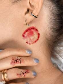 STARTTOOS 2 Peças Adesivos de Tatuagem Realistas com Padrão de Cicatriz para Halloween, Maquiagem de Fantasia, Festa, Presente, Braço, Ombro, Pescoço, Clavícula e Costas - Multicolorido - Visão 1