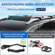 Universally Mount Fit Rooftop 106cm/42" CrossBar Wind Fairing Air Deflector Kit - A - View 11