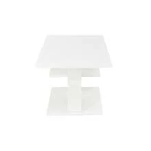 White Rectangular Coffee Table, Double Tabletop, Glossy Finish, Side Table, Sofa Table, Living Room Table Made Of MDF, Geometric X-Shaped Legs, Load Capacity Up To 10 Kg, 100x48x45cm - White - View 11