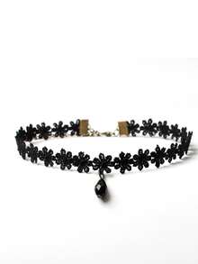 22pcs Black Choker Necklace Set For Women, Velvet Collar Set, Bohemian Vacation Style Lace Elastic Necklace Gift - Multicolor - View 4