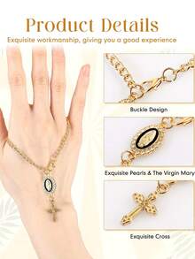 Women's Keychain Steering Wheel Charm.Features Virgin Mary Rosary Car Pendant,Cross Charm;Suitable Car Key,Accessory,Bags,Phone Cases.Holidays,Gifts - Multicolor - View 9