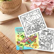 1 Stück bequemes Malbuch für Kinder mit Freunden, mit niedlichen flauschigen Tieren wie Bären und Welpen und ihrer engen Freundschaft, dickem Liniendesign, 24 Seiten aus dickem Papier, geeignet zur Förderung von Kreativität und künstlerischem Interesse, Malbuch zur Entspannung für Erwachsene, perfektes Geschenk für Geburtstag, Weihnachten, Thanksgiving und Ostern - Malbuch zum Thema "Freunde fürs Leben" - Übersicht 4
