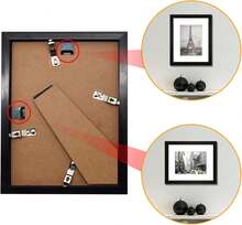 Set of 5 Black 5x7 Photo Frames, Wall or Tabletop Display, Includes Mat for 4x6 Photos - A - Ver 4
