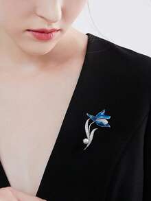 1pc Exquisite Elegant Magnolia Flower Brooch, High-End Elegant Anti-Exposure Fixing Pin, Versatile Clothing Accessory - Magnolia Flower Brooch - View 3